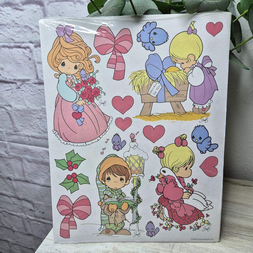 Vintage 1998 Precious Moments Winter Paper Craft Sheet Die Cut Scrapbooking